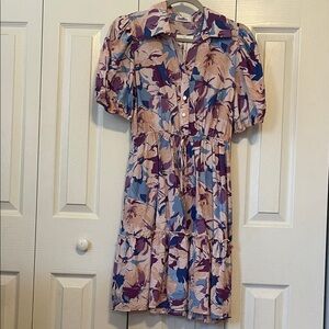 Floral Dress with Puff Sleeves